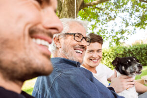 multiple generations of one family enjoying the day together